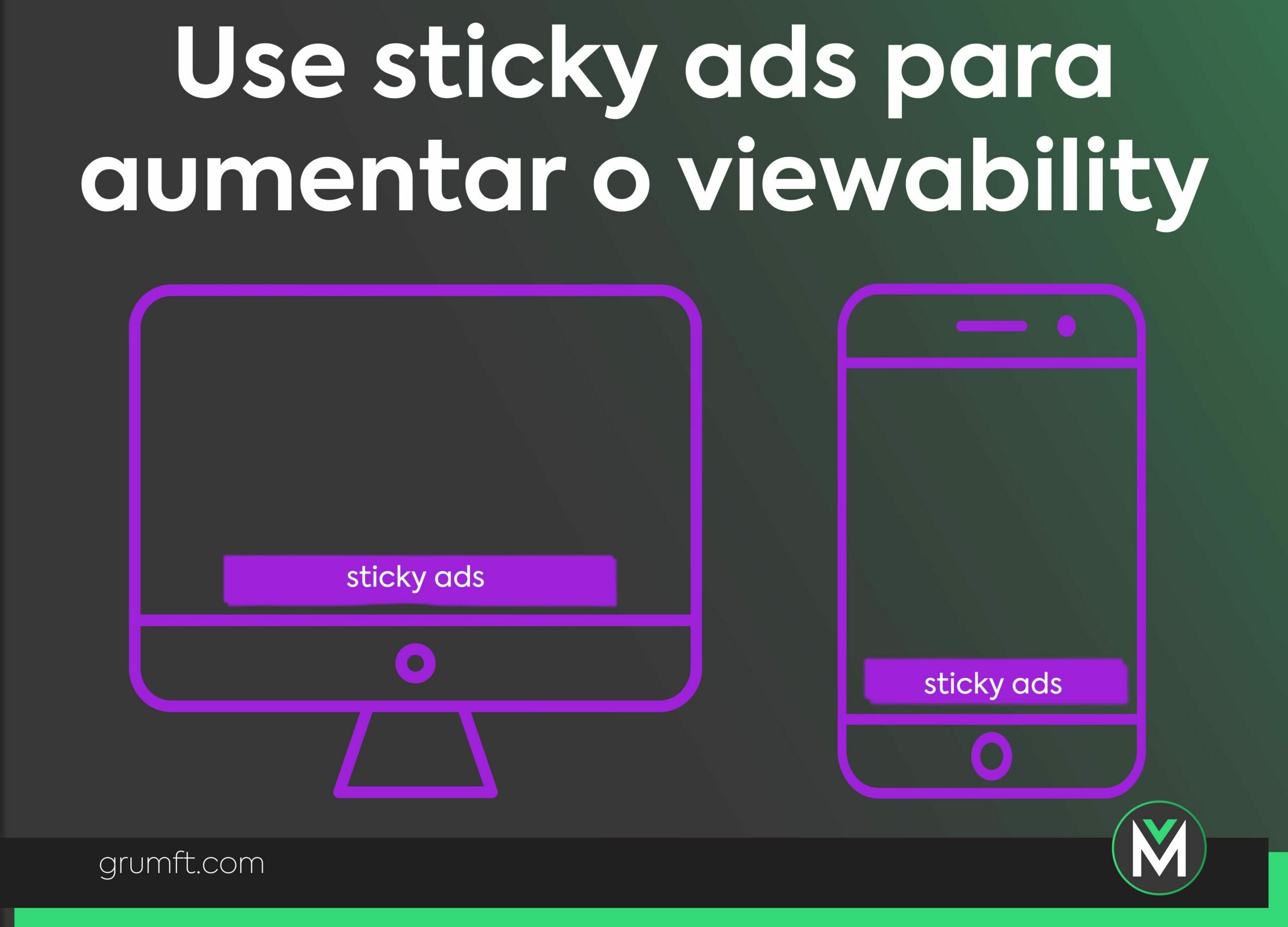 sticky ads para aumentar o viewability